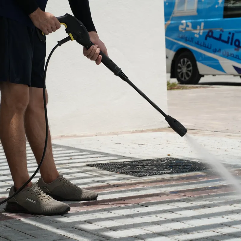 Drains and hard surfaces, cleared
